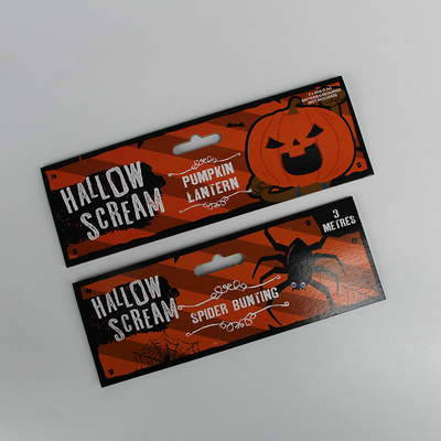 Custom Hallow Scream Spider Bunting ส่วนหัวกระดาษการ์ดการพิมพ์สำหรับ Display